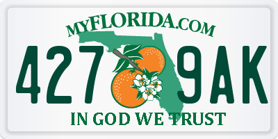 FL license plate 4279AK