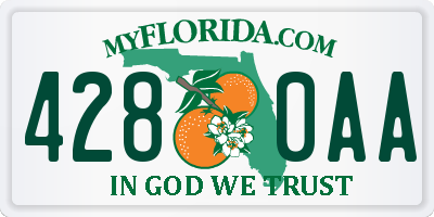 FL license plate 4280AA