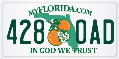 FL license plate 4280AD