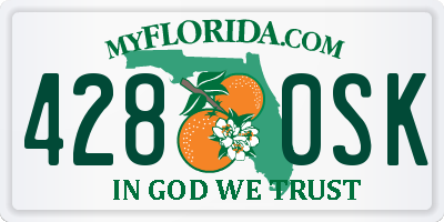 FL license plate 4280SK