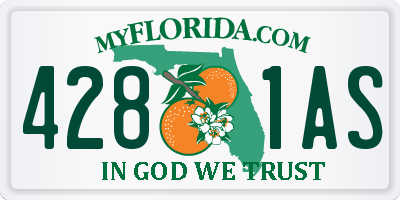 FL license plate 4281AS