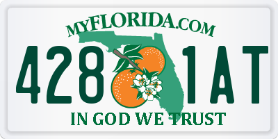 FL license plate 4281AT