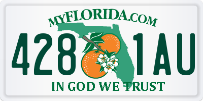 FL license plate 4281AU
