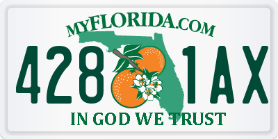 FL license plate 4281AX