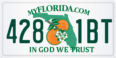 FL license plate 4281BT