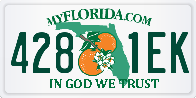 FL license plate 4281EK