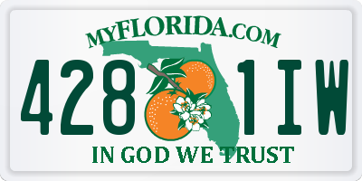 FL license plate 4281IW