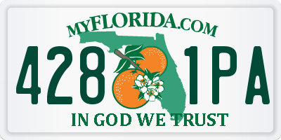 FL license plate 4281PA