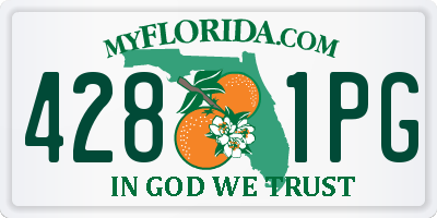 FL license plate 4281PG