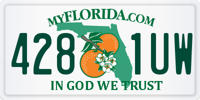 FL license plate 4281UW