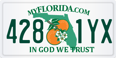 FL license plate 4281YX