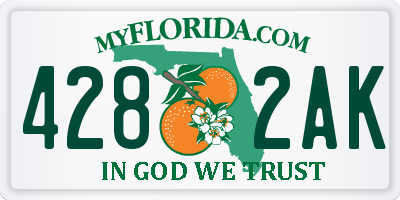 FL license plate 4282AK
