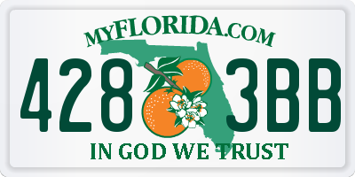 FL license plate 4283BB