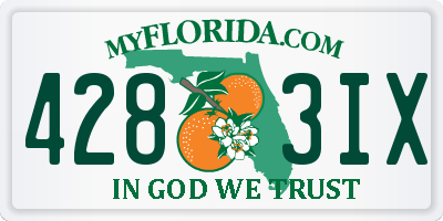 FL license plate 4283IX
