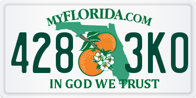 FL license plate 4283KO