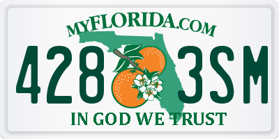 FL license plate 4283SM