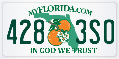 FL license plate 4283SO