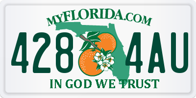 FL license plate 4284AU
