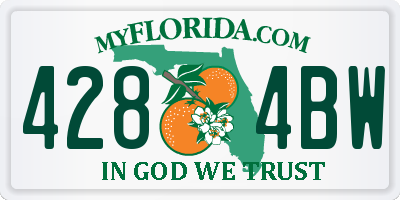 FL license plate 4284BW