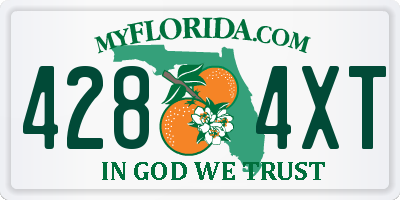 FL license plate 4284XT