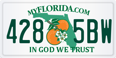 FL license plate 4285BW