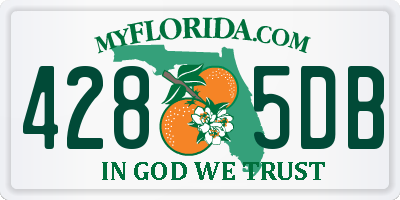 FL license plate 4285DB