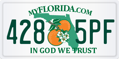 FL license plate 4285PF