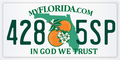 FL license plate 4285SP