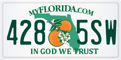 FL license plate 4285SW