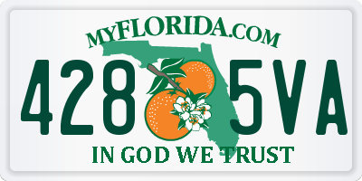FL license plate 4285VA