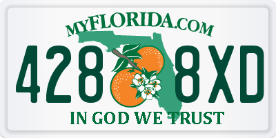 FL license plate 4288XD
