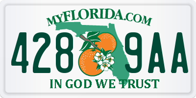 FL license plate 4289AA