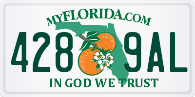 FL license plate 4289AL