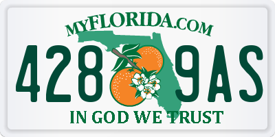 FL license plate 4289AS