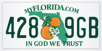 FL license plate 4289GB