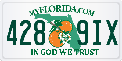 FL license plate 4289IX