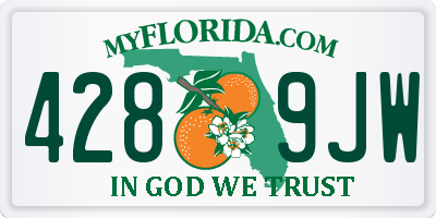 FL license plate 4289JW