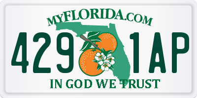 FL license plate 4291AP