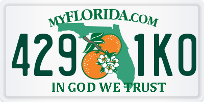 FL license plate 4291KO