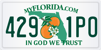 FL license plate 4291PO