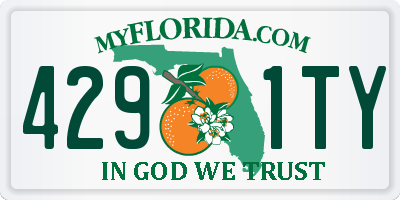 FL license plate 4291TY
