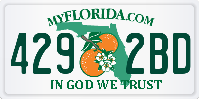 FL license plate 4292BD