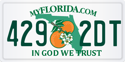 FL license plate 4292DT