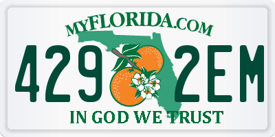 FL license plate 4292EM