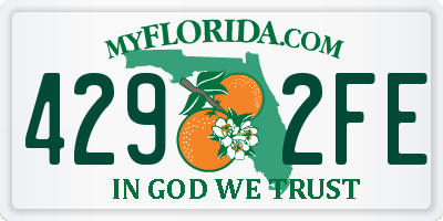 FL license plate 4292FE