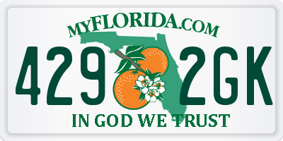 FL license plate 4292GK