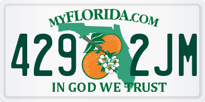 FL license plate 4292JM