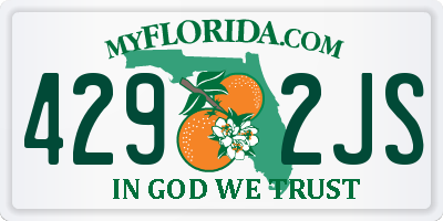 FL license plate 4292JS