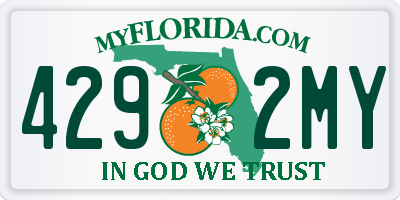 FL license plate 4292MY
