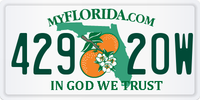 FL license plate 4292OW
